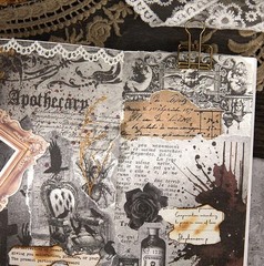 Bloody Shadow 30-Sheet Paper Pack Horror Gothic Scrapbook Junk Journal Crafts