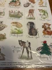 Vintage Current Stickers Baby Animals Forrest Animals Not Opened 2 Sheets Lg