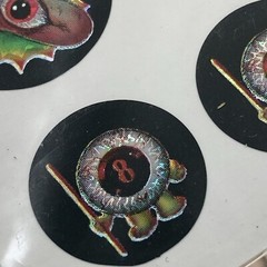 Vintage Twin Seven Prismatic Halloween Stickers Scary Eyes Two Packs 1990s 1980s
