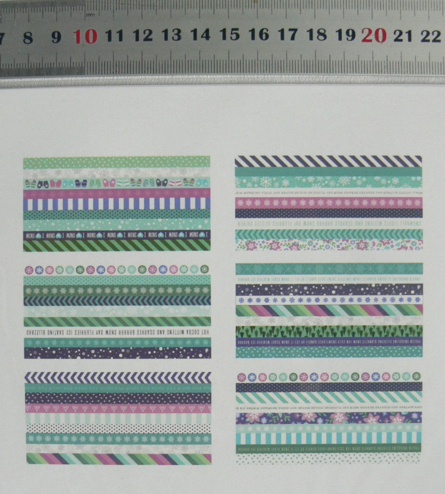 Winter Wonderland Washi Tape Book 54 Designs = 6 Sheets x 9 styles ea Pebbles L6