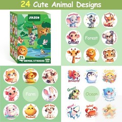 3 Rolls Animal Stickers for Kids, 1500 PCS Kids Stickers Bulk for Toddlers 2-4,