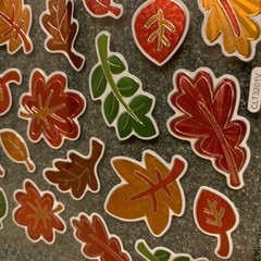 FALL PAPER CRAFTS STICKERS SHINY LEAVES FALL LEAVES FALL FOILED LEAVES 26PCS