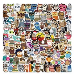 100pcs Cute OWLS stickers, Magic School, Hydro flask laptop no residue, 194