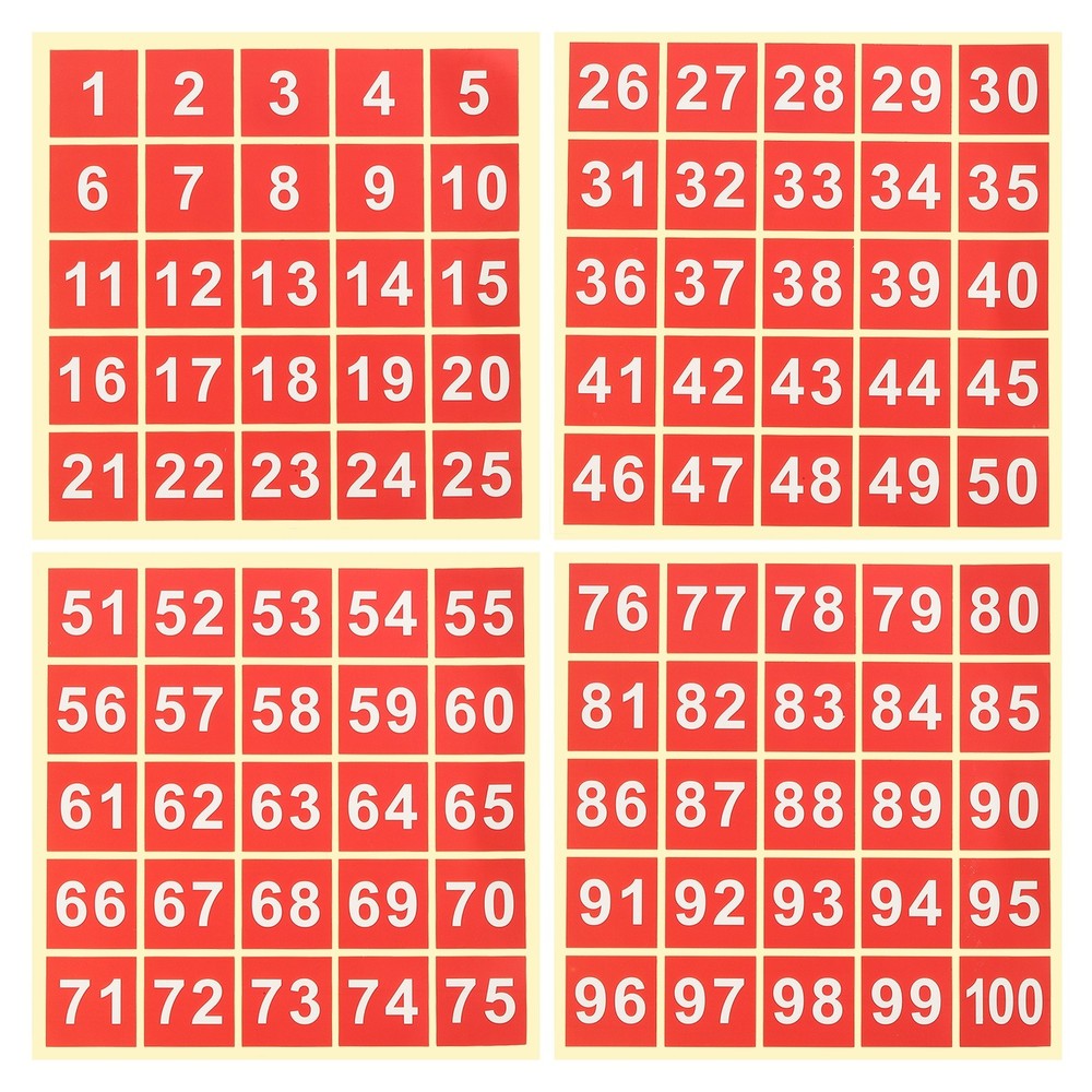 1.5″ Consecutive Number Stickers, 1 Set Self Adhesive Number Decals, Red
