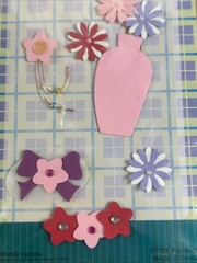 Handmade Craft Stickers Flowers In Vase Heart Stars Bow Acid Lignin Free