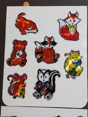 Vintage 1980s Vending Machine Prism Sticker Sheets Snail Rainbow Alien Lot of 10