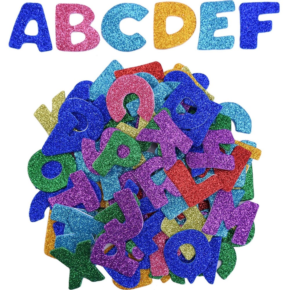 130 Pcs Glitter Foam Letters Stickers for Graduation Caps Self Adhesive Alphabet