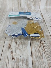 New! Glitter Hanukkah Foam Stickers 42 Blue Silver Gold Scrapbooking Crafts