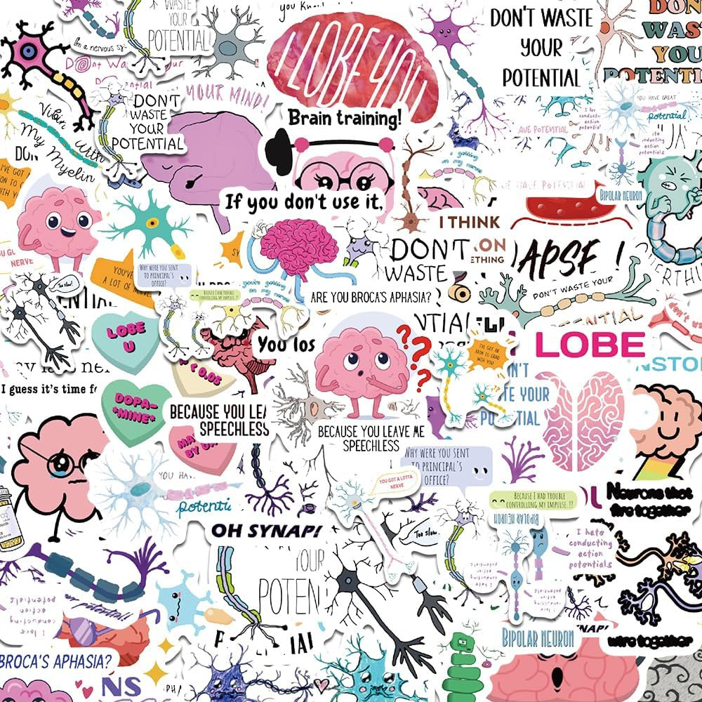 Neuroscience Pun Stickers,Funny Neuroscience Stickers,Water Bottle Scrapbooking