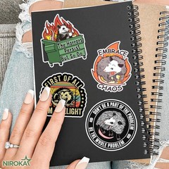 Whimsical 12-Piece Opossum Sticker Set – Durable & Waterproof for All Surfaces