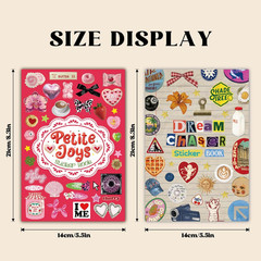 PRSTINCOL Vintage Sweetheart 2 in 1 Sticker Book Set, Includes Vintage and Sweet