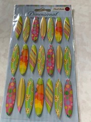 PUNCH STUDIO 3D STICKERS EPOXY STICKERS SURF BOARDS MULTI-COLOR-SIZES SURF BOARD