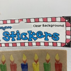 Vtg Provo Craft Stickers Birthday Candles Multicolored Clear Background