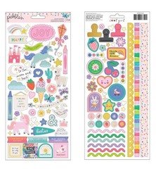 Pebbles COOL GIRL CARDSTOCK STICKER SET scrapbooking (2) SHEETS FOIL