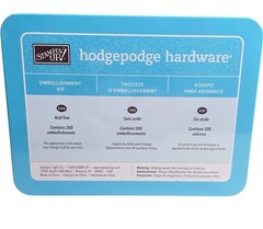 Stampin Up! Styled Vanilla HODGEPODGE HARDWARE Tin Case 200 Embellishments 2008