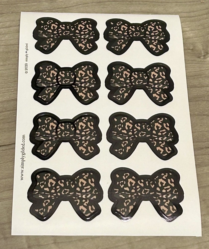 NEW Simply Gilded Animal Print Bows Sticker Sheet SG 2020 Stickers A