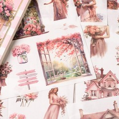 Garden Journaling Stickers, 50 Sheets Washi Junk Journal Sticker Book, Scrapbook