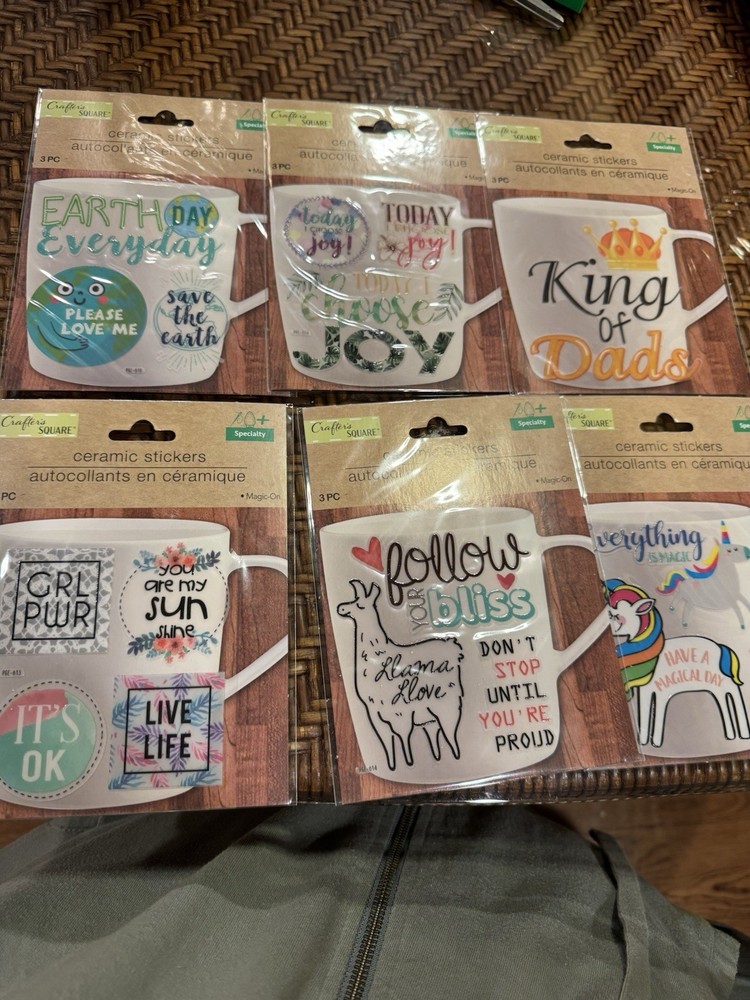 NIP Mixed Lot of 6 Magic On Ceramic Stickers Crafters Square 18 stickers in all
