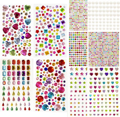 2785Pcs Gem Stickers, Self Adhesive Gems for Crafts, Acrylic Bling Heart Sticker
