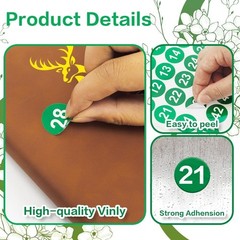 500 Pack Green Round Number Stickers 1-50 – Waterproof Vinyl Labels for All Uses