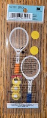 RARE JOLEES Mini TENNIS RACQUET BALLS Women Men Sports Scrapbook STICKER Die Cut