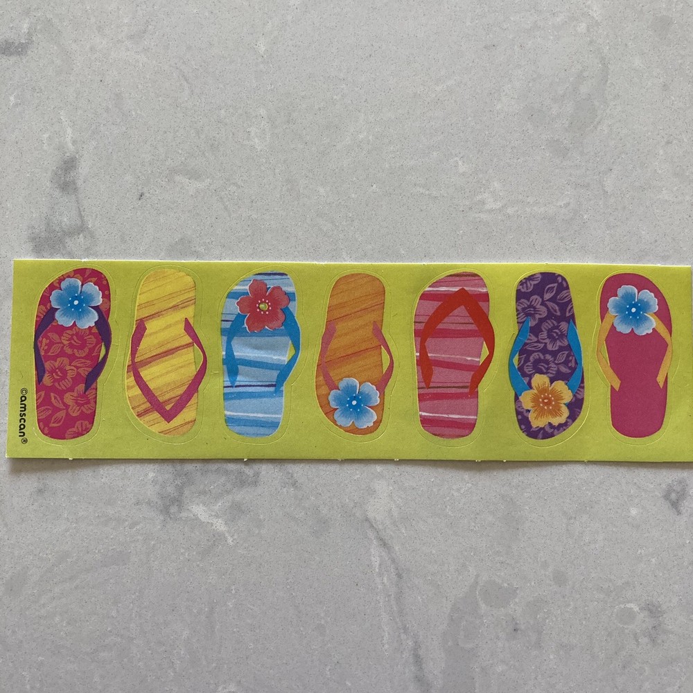 Colourful FLIP FLOP Stickers Summer Scrapbooking Crafts