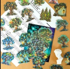 10pcs Fairy Tree Forest P.E.T. Stickers- DIY Crafts & Cards, Journal, Scrapbook