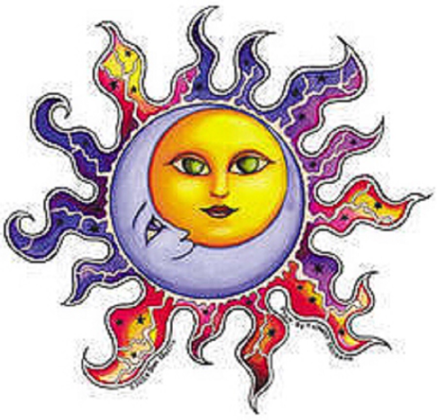 Sun and Moon Bumper sticker high quality long lasting Weather Resistant stickers