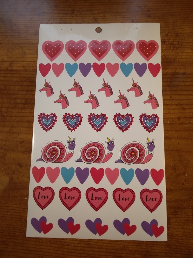 Happy Valentine Love Hearts Unicorn Stickers for your Planner 269723