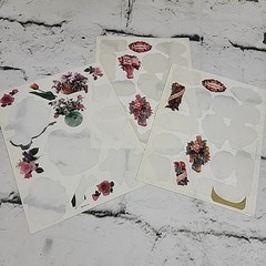 Scrapbooking Stickers Loose Lot Partial Sheets Romance Floral Teacups Antiques
