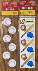 Lot Of 2 Recollections KIDS Baseball Title Ball Repeats Bat Mitt Helmet Stickers