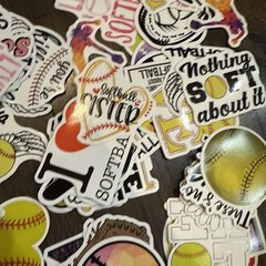 ASST SOFTBALL STICKERS GIRLS BIG LOT