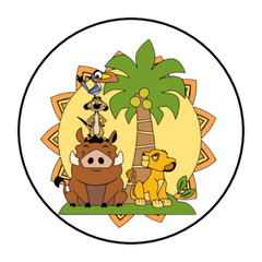 30 LION KING STICKERS ENVELOPE SEALS LABELS 1.5″ ROUND CUSTOM MADE