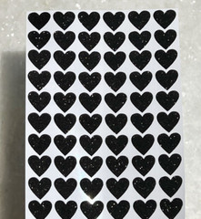 Black Glitter Heart Sticker Sheet! – Choose a Size – Cute & Sparkly!
