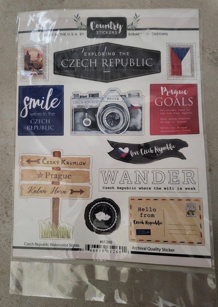 Exploring The Czech Republic Travel Scrapbooking Stickers