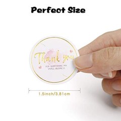 1.5″ Thank You Stickers, 500pcs Round Thank You for Supporting My Pattern1