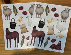 Creative Memories lot of 2 Block stickers 4″ x5″ Farm animals Horse, sheep, duck