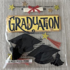 «Graduation» 2 Packs Scrapbook Papercraft EK Success Jollee 16 Pieces & numbers