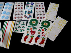 Lot Christmas stickers Wreaths, Snowflakes Confetti 20 strips Creative Memories