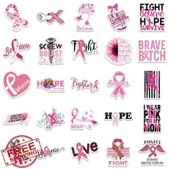 Hozeuiy Breast Cancer Awareness Pink Ribbon Stickers