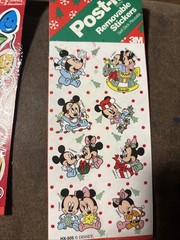 Vintage Mickey Mouse Stickers Disney Christmas 3M Post-It Removable Stickers +1