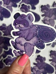 Waterproof die-cut sticker, cute fairy ferret, cute original art – rosyolive