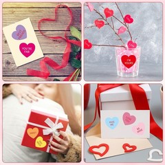 Valentine’s Day Heart Stickers – 500 PCS Self-Adhesive Craft Labels in 8 Styles