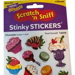 TREND CHOCOLATE CUPCAKE Scratch n Sniff Stinky Stickers 72 CT Party Loot T83038