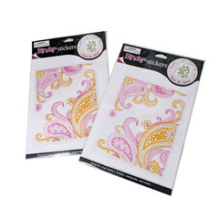 2 Packs Binder Stickers Removable Gems Rhinestones Pink Orange Swirls
