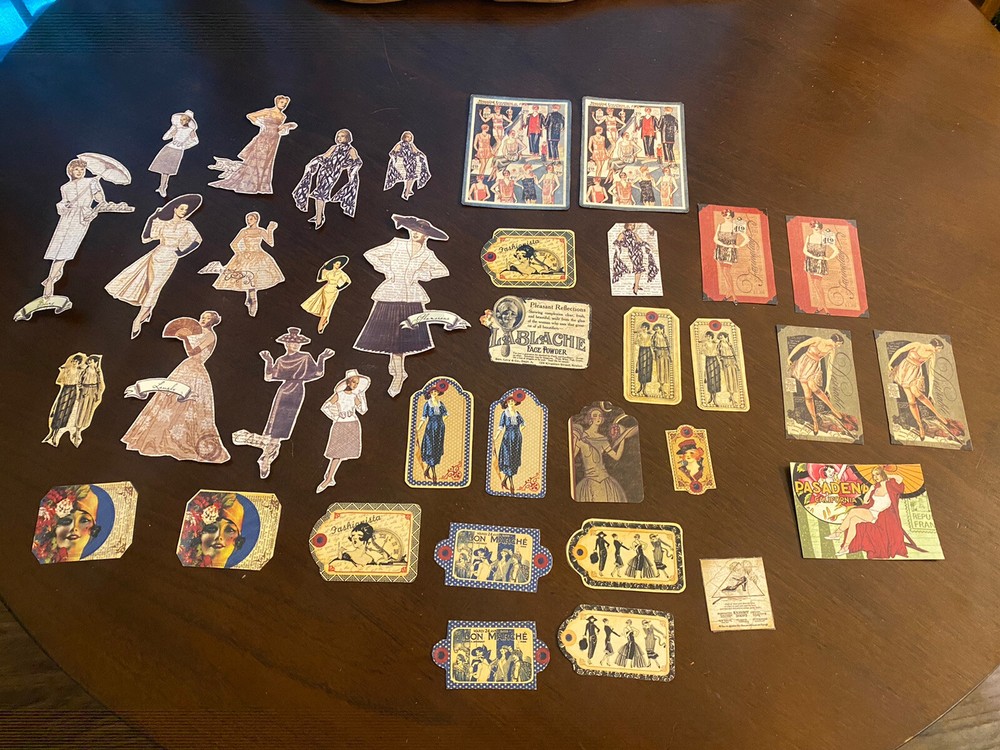 Beautiful Women 20s-60s Fashion Models Junk Journal Collage Scrapbook 37 Pc Lot