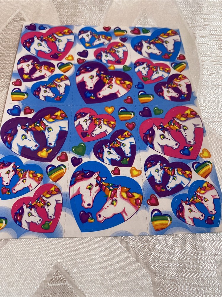 Vintage Lisa Frank Markie Heart Sticker Sheet S168