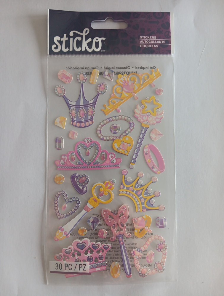 Sticko Stickers-Her Majesty Princess Party Scrapbook Birthday Crown Tiara