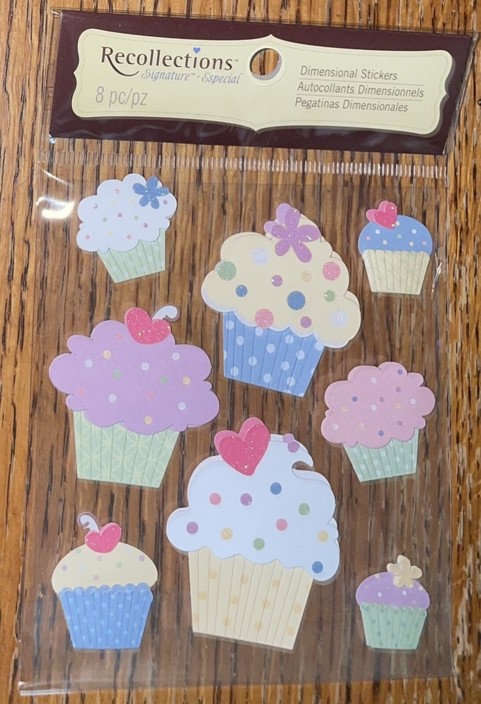 RECOLLECTIONS BIRTHDAY Cupcakes Decorated🧁Party Celebration SCRAPBOOK STICKERS