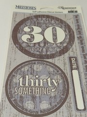 Milestones Reminisce Self-Adhesive Die Cut Stickers 30 Birthday Party MS103 NEW